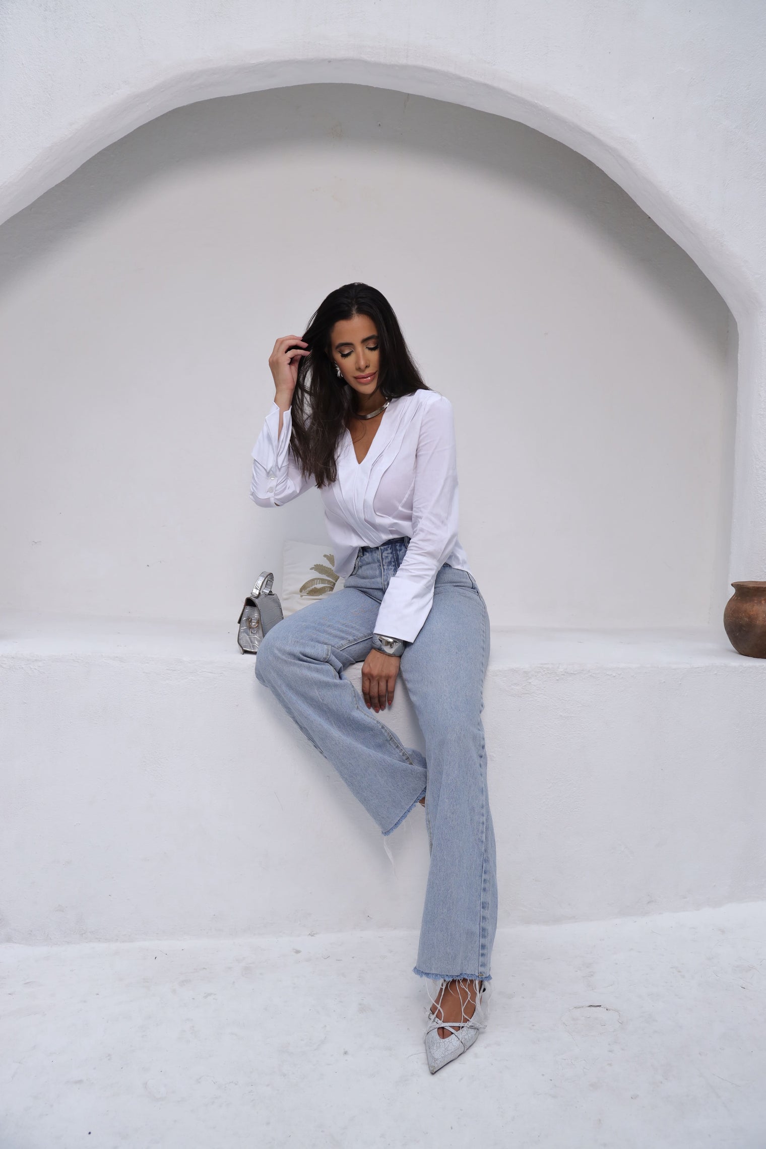 Camisa Tricoline Branca