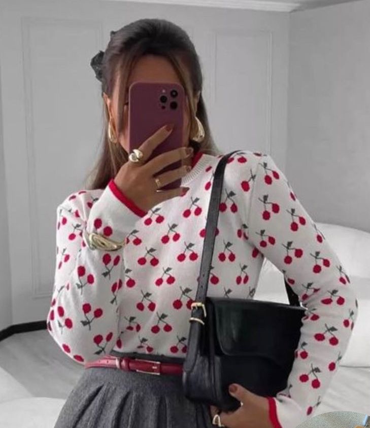 Blusa Trico Manga Cereja