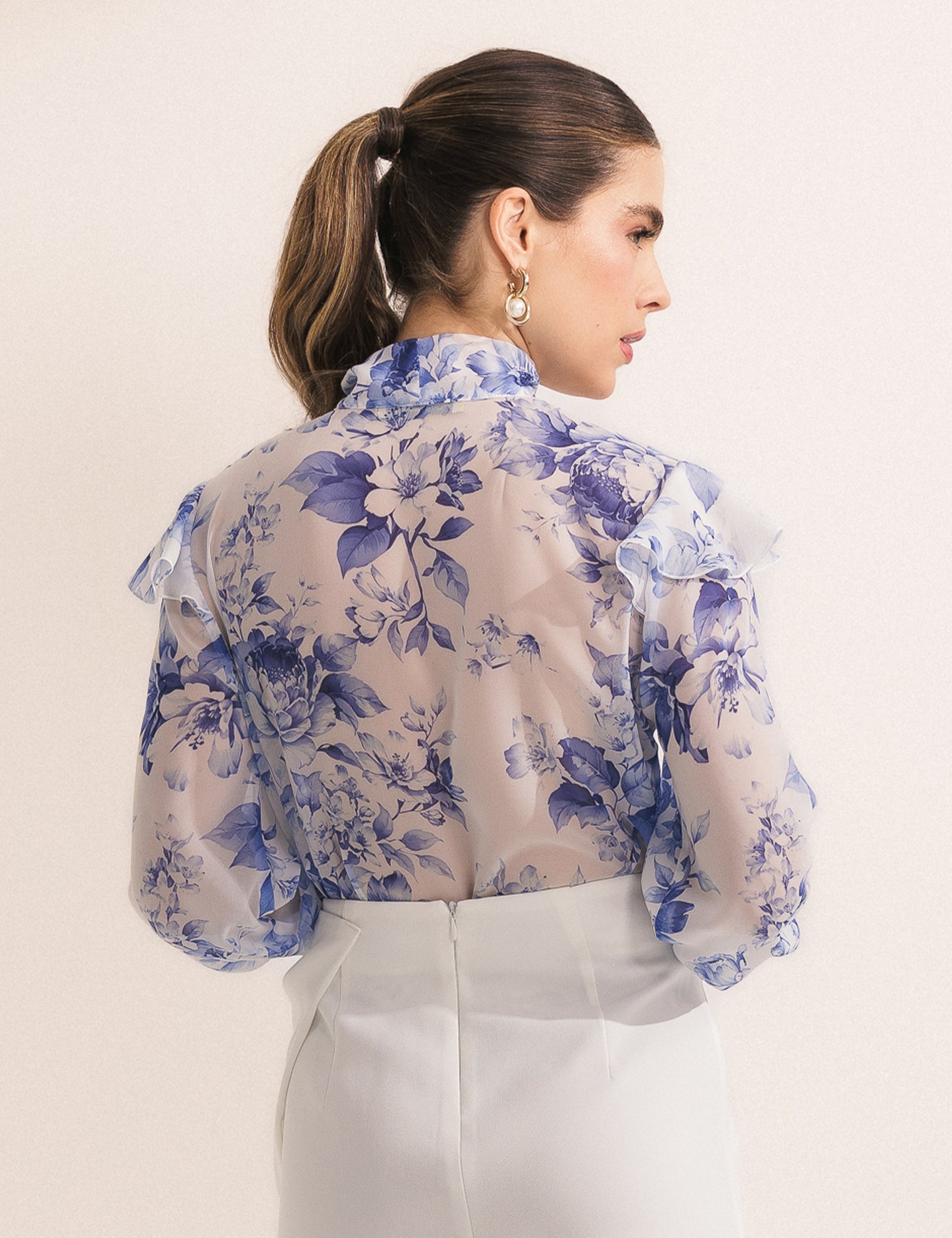 Blusa Floral Azul