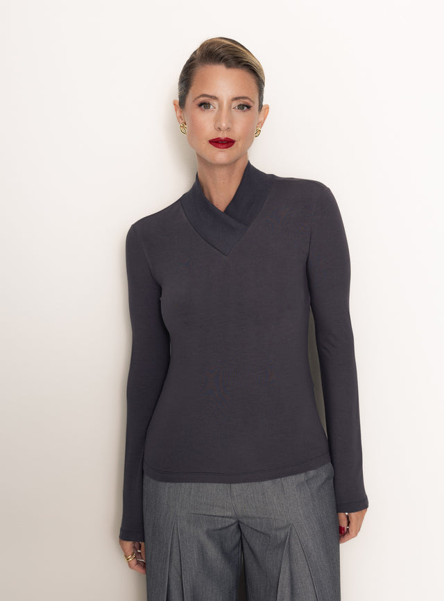 Blusa Gola Alta Cinza