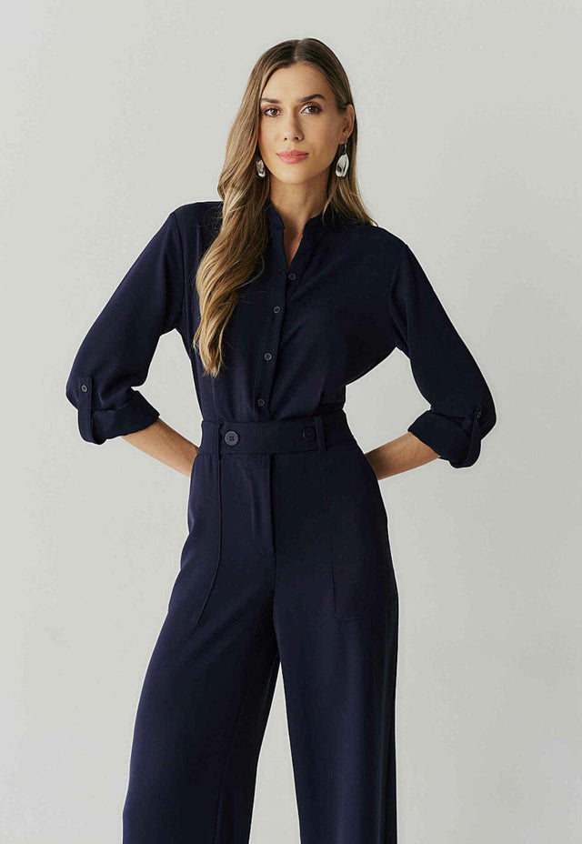 Macacao Alf Crepe Vista Martingale Cinto