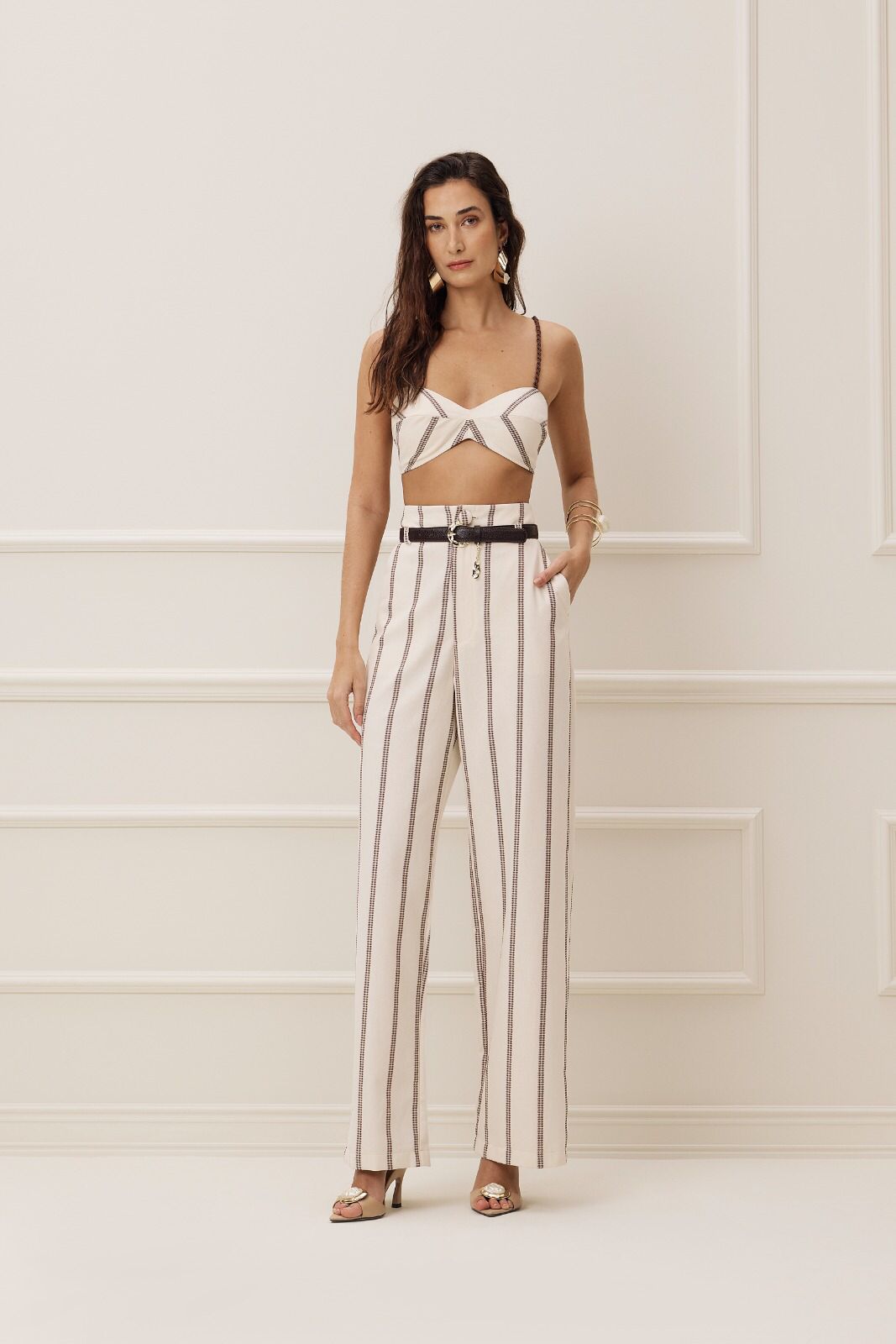 Calça Wide Listrada