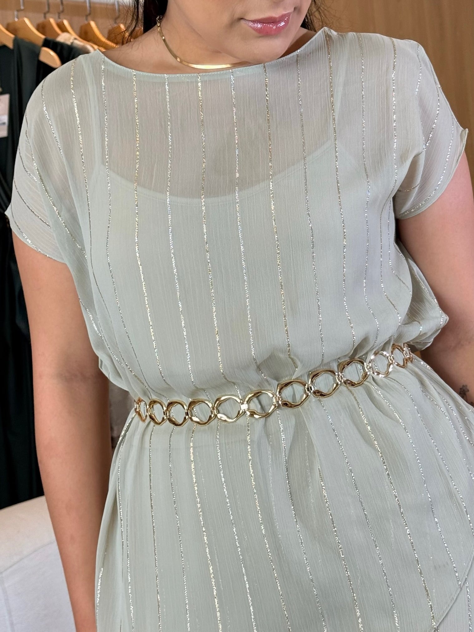 Conj Chiffon Blusa e Calça