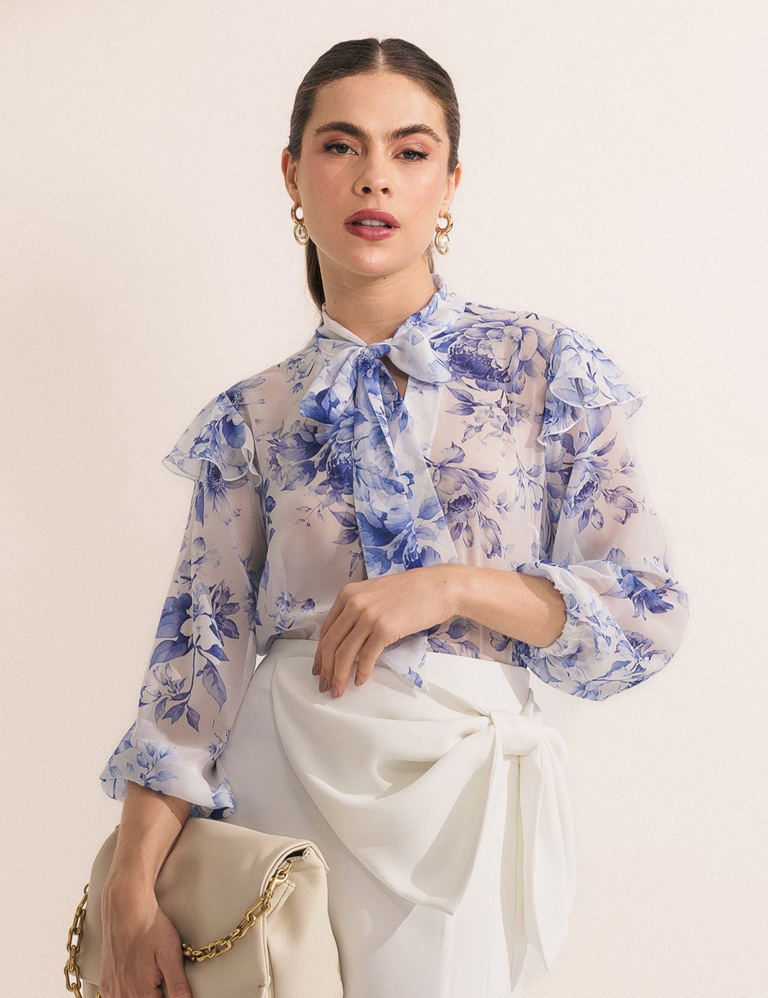 Blusa Floral Azul