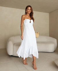 Vestido Bordado Sem Alças Fivela