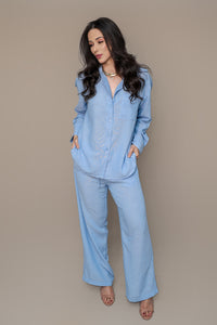 Camisa Oversized Risca de Giz