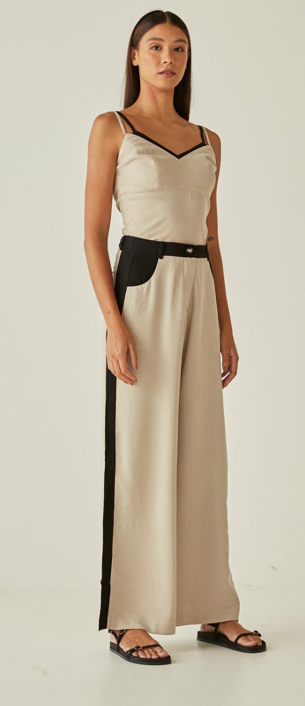 Calça Pantalona Elise Cinza