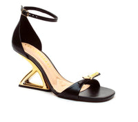 Sandalias New Venetto Couro Preto