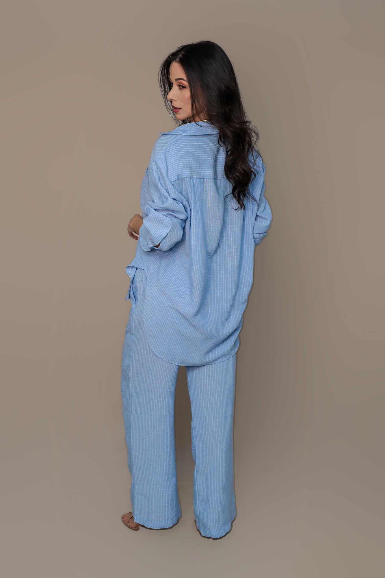 Camisa Oversized Risca de Giz