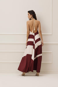 Vestido Longo Estampado Frente Única