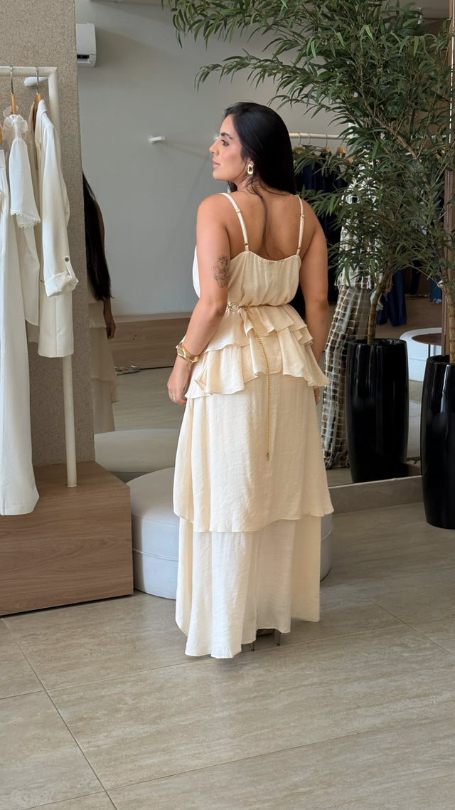 Conjunto Liso Blusa e Saia