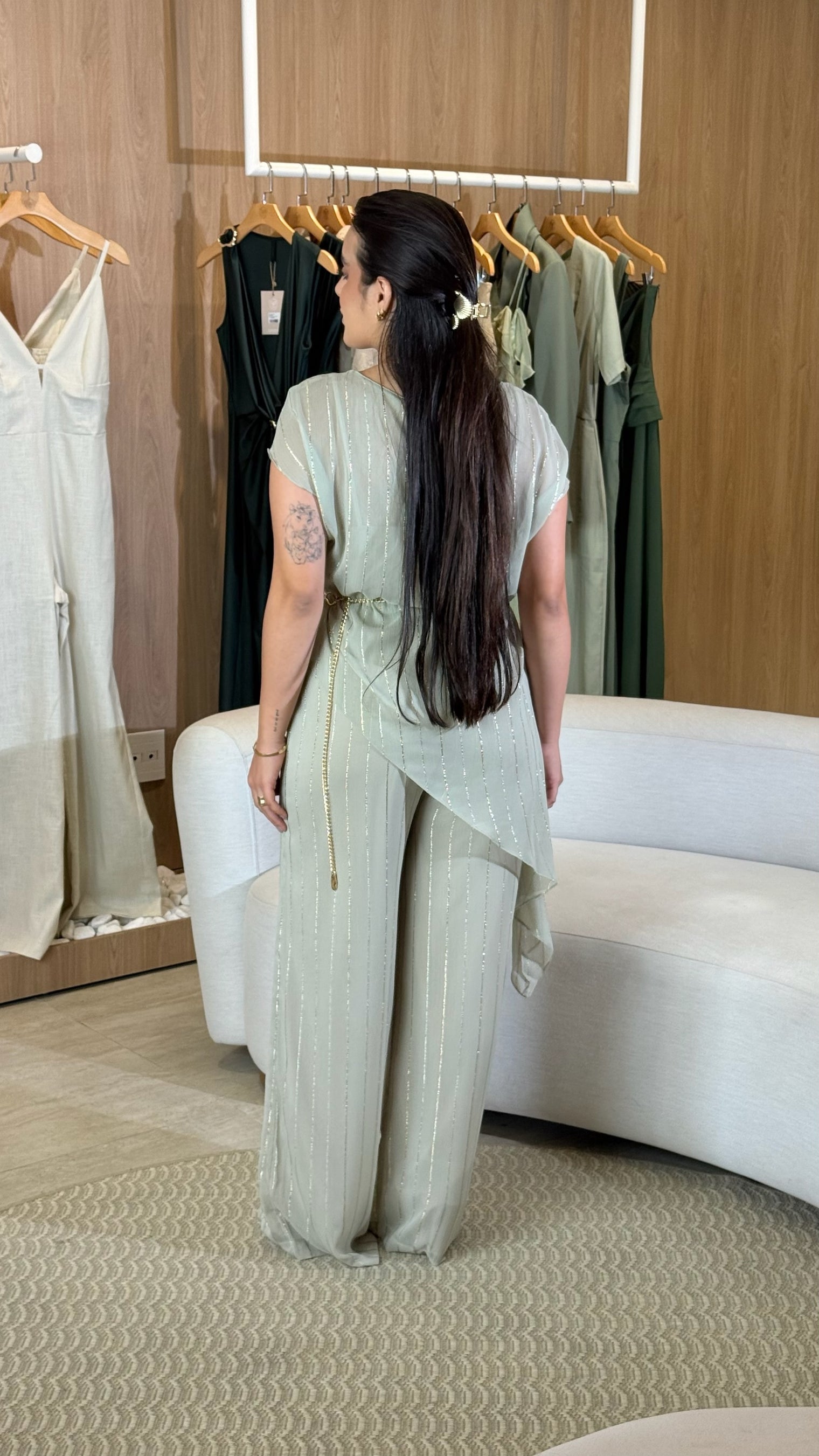 Conj Chiffon Blusa e Calça