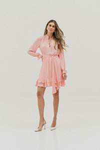 Vest Crepe Curto Franzido Renda
