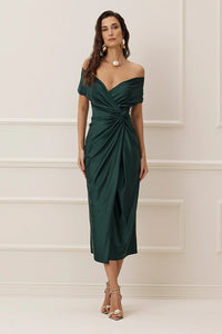 Vestido Super Midi Liso C/Torção