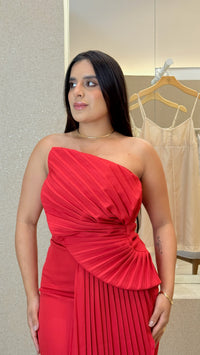 Vestido Super Midi Liso C/Sobreposição