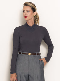 Blusa Gola Alta Cinza