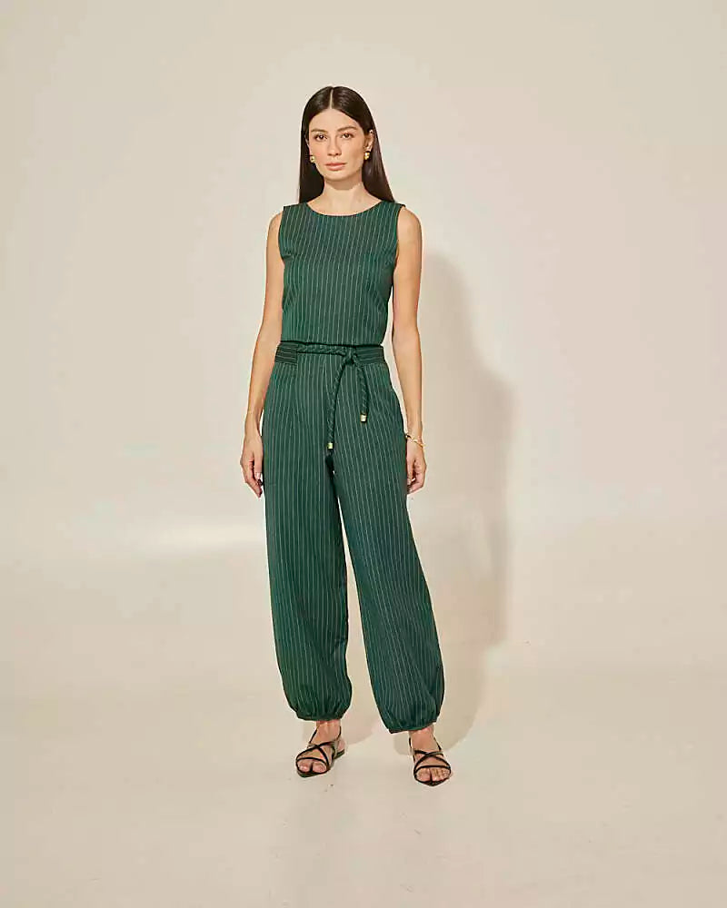 Calça Jogger Dunball Risca De Giz Verde